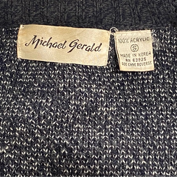 Vintage Micheal Gerald Knit Cardigan Mens Sweater M - Picture 3 of 9